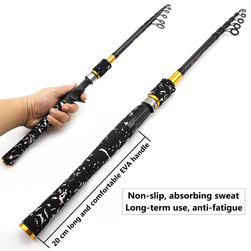 New 1.8m 2.1m 2.4m 2.7m Telescopic Lure Fishing Rod Spinning Casting Rod M Power Fast Portable Carbon Trout Rod Extended Handle Ci24269